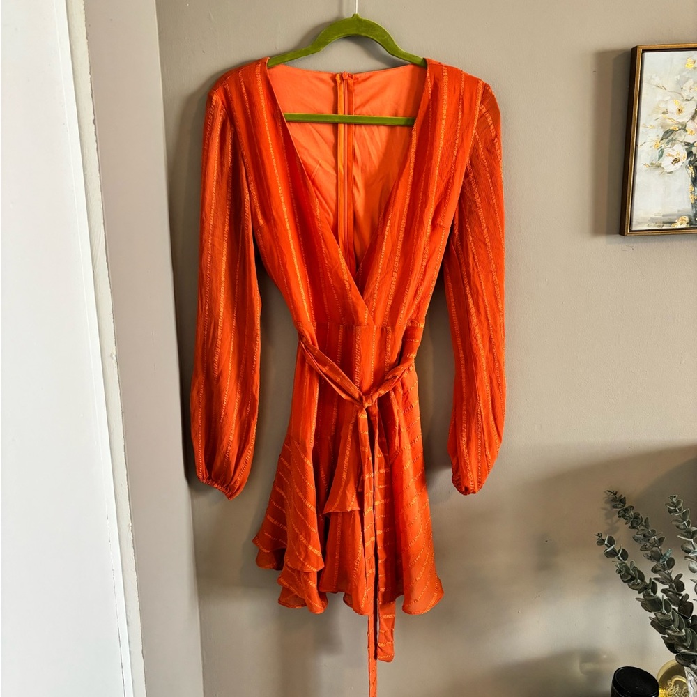 Vibrant Orange Long Sleeve Dress